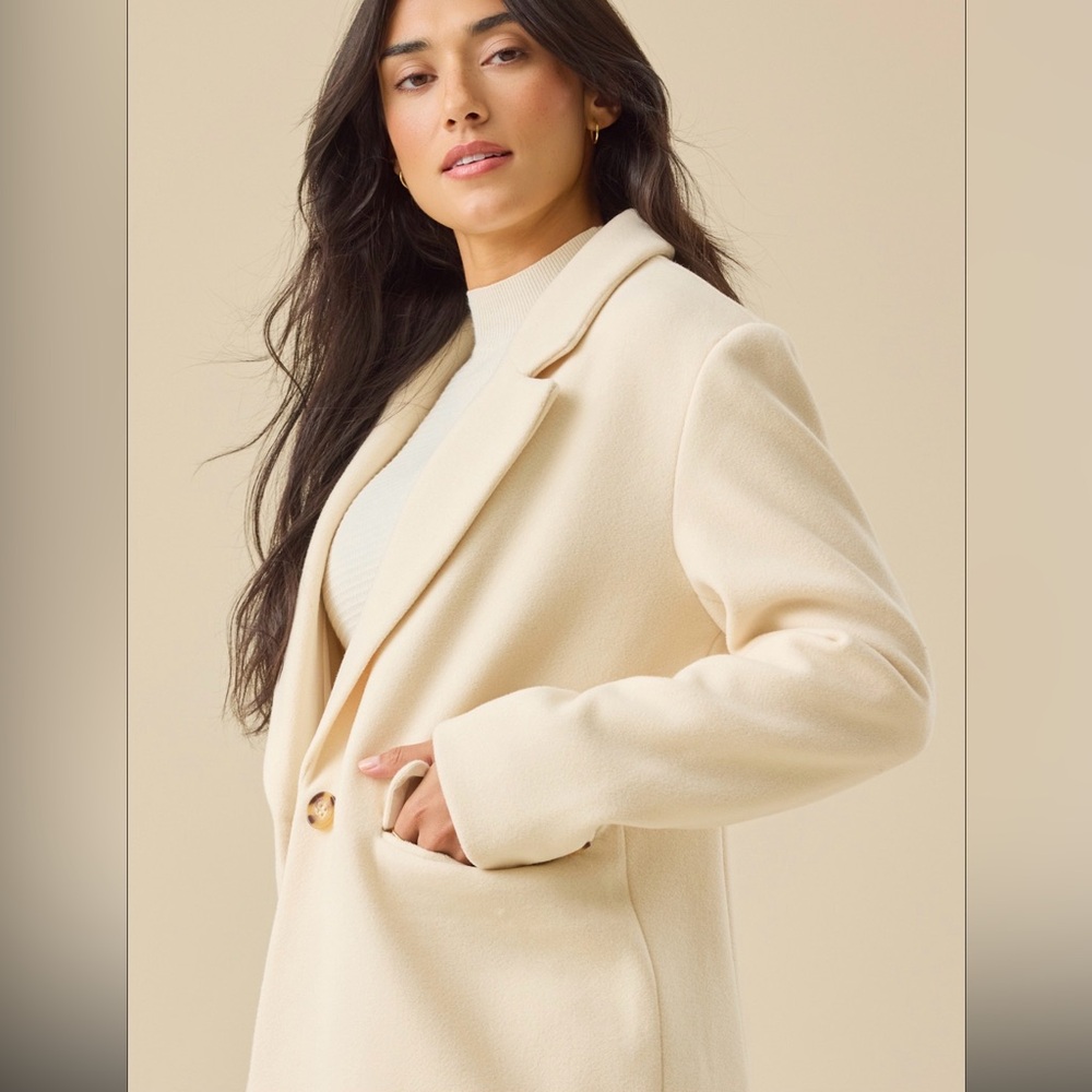 Altar'd State Candice Wool Coat in Ivory